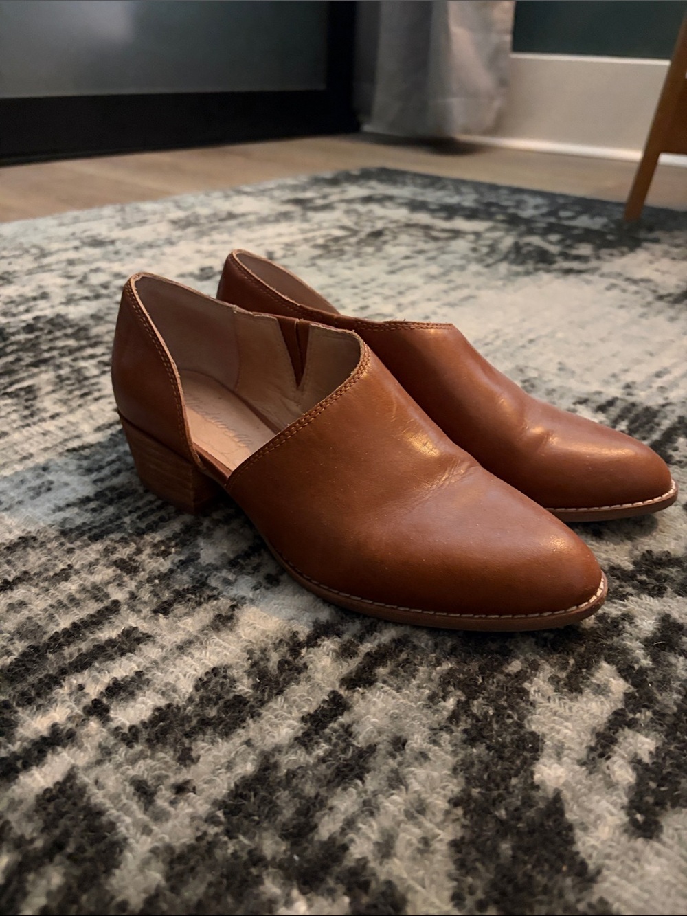 Madewell Tan Leather Low-Heel Slip-On Shoes
